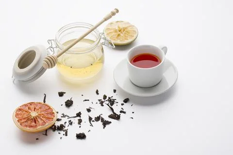 Tea with honey Stock Photos