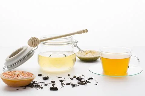Tea with honey Stock Photos