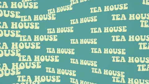 Tea house text kinetic typography. Traditional drink and tea shop banner concept Stock Footage 130662718