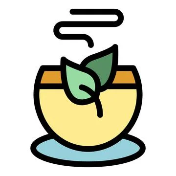 Tea icon color outline vector 스톡 일러스트