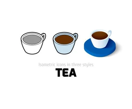 Tea icon in different style 스톡 일러스트