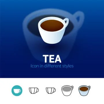 Tea icon in different style Stock Illustration