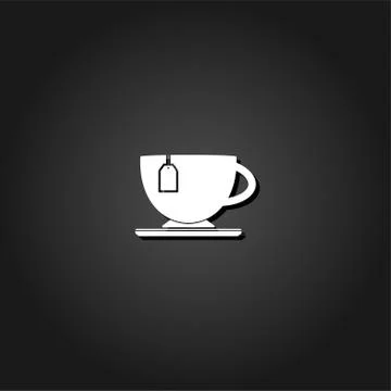 Tea icon flat Stock Illustration