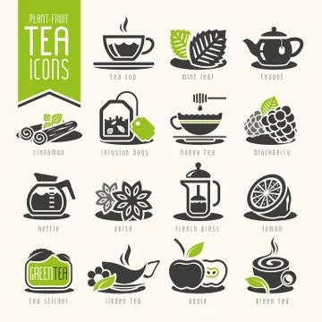 Tea icon set Stock Illustration