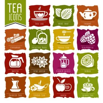 Tea icon set Stock Illustration