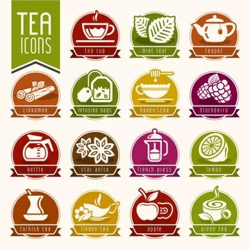 Tea icon set Stock Illustration