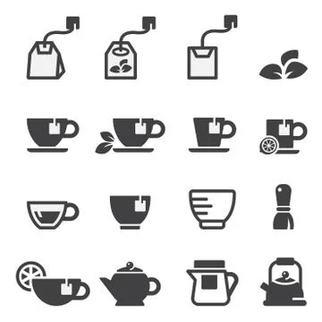 Tea icon set Stock Illustration