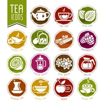 Tea icon set Stock Illustration