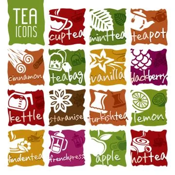 Tea icon set Stock Illustration