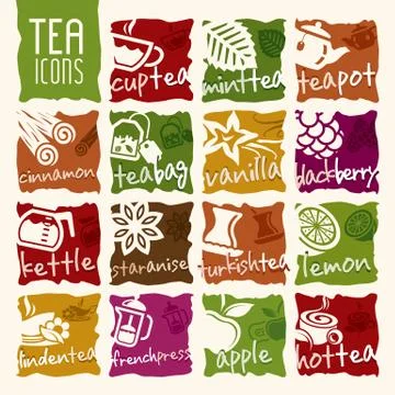 Tea icon set Stock Illustration