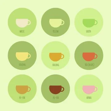 Tea icons set Illustrazione stock