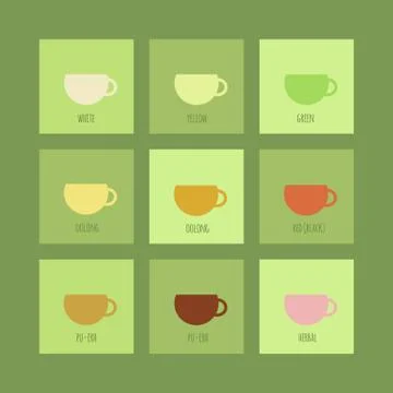 Tea icons set Illustrazione stock