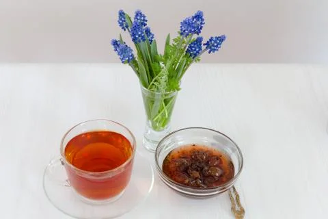 Tea with jam Stock Photos