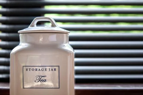 Tea Jar Storage in the Kitchen Background Stock Photos