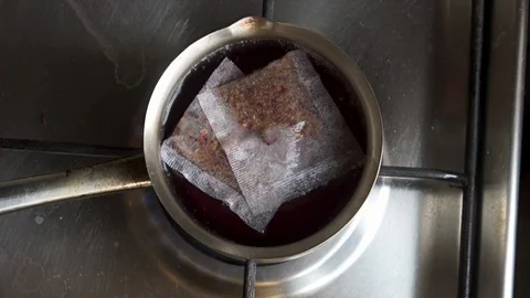 Tea Kettle With Boiling Water On Gas Stove Stock Footage 101816220