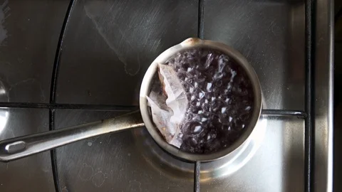 Tea Kettle With Boiling Water On Gas Stove Stock Footage 101816305