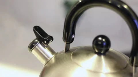 Tea Kettle Boils Stock Footage 18193354