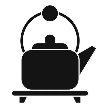 Tea kettle icon simple vector. Hot water Stock Illustration