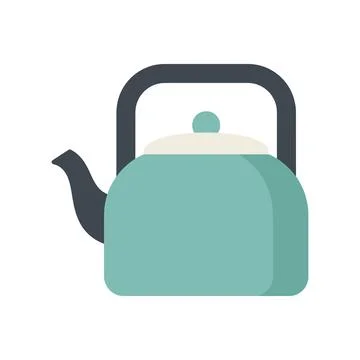 Tea Kettle Illustration Minimal Kitchen Kettle for Hot Water and Tea Illustration
