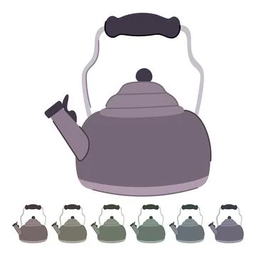 Tea kettle vector cartoon graphic Stock Illustration