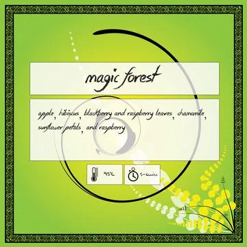 Tea label, package or sticker vector design Stock Illustration