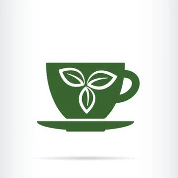 Tea leaf cup icon Stock Illustration