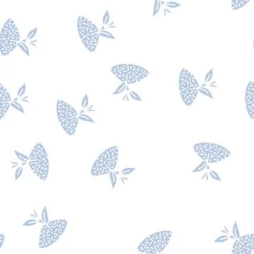 Tea leaf glyph seamless pattern Stock Illustration