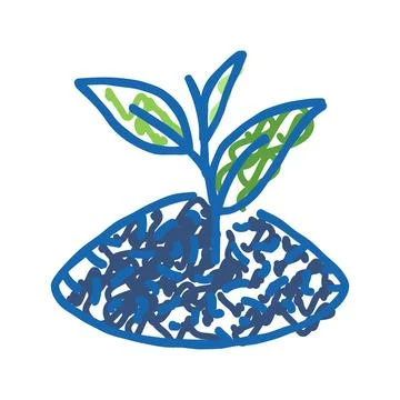 Tea leaf icon doodle illustration Stock Illustration
