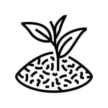 Tea leaf line icon vector illustration Stock Illustration