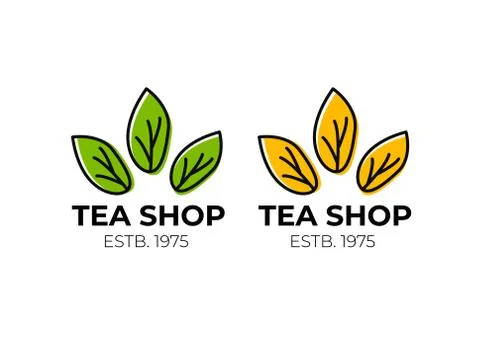 Tea leaf logo. Green tea vector icon Illustrazione stock