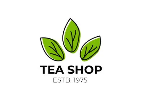 Tea leaf logo. Green tea vector icon Stock Illustration