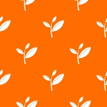 Tea leaf sprout pattern seamless Illustrazione stock