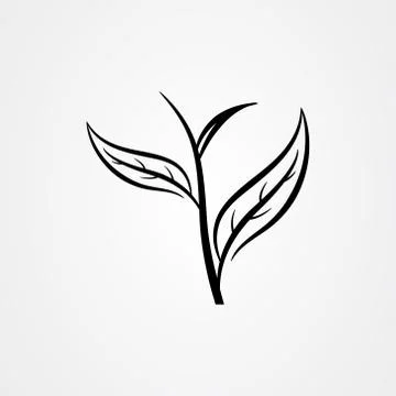 Tea leaves flat vector illustration Illustrazione stock