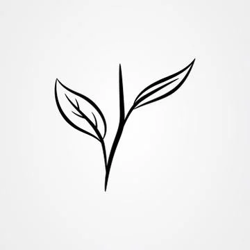 Tea leaves flat vector illustration Illustrazione stock