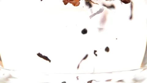 Tea Leaves Infusing in Water Stock Footage 318303979