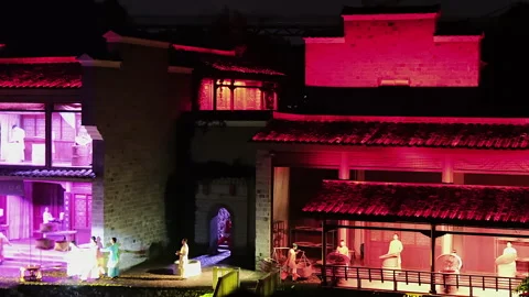 Tea leaves sorting scene in Impression DaHongPao show, Wuyishan, China Video stock 277735922