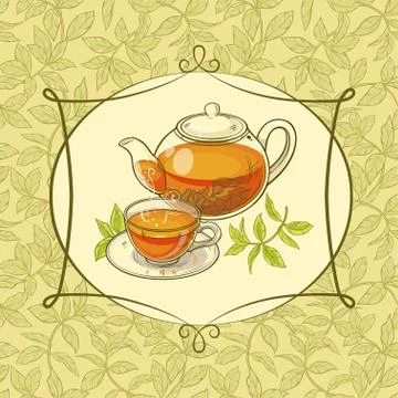 Tea leaves vector illustration Stock Illustration