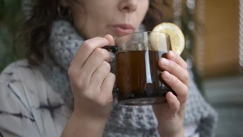 Tea with lemon. Stock Footage 107559815