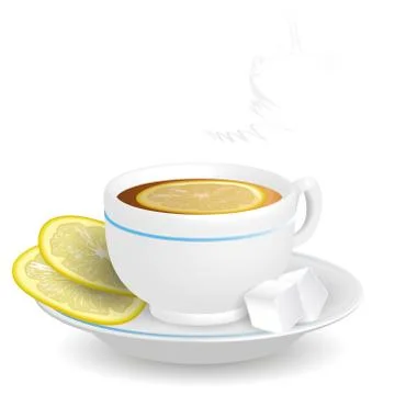 Tea with lemon Stock Illustration