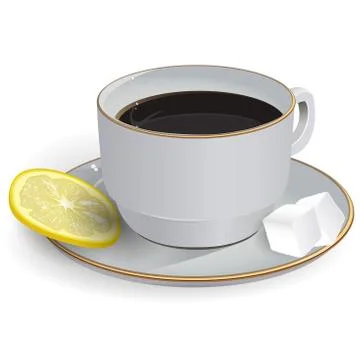 Tea with lemon Stock Illustration