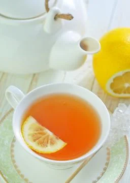Tea with lemon Stock Photos