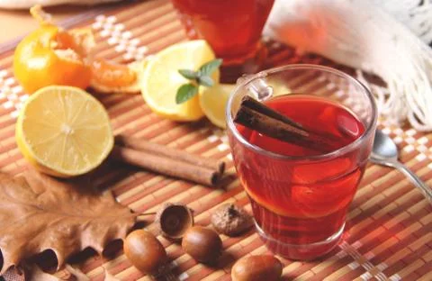 Tea with lemon Stock Photos