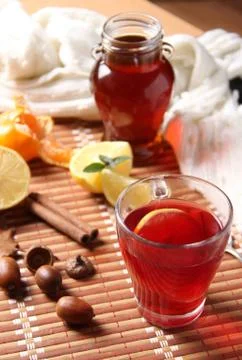 Tea with lemon Stock Photos