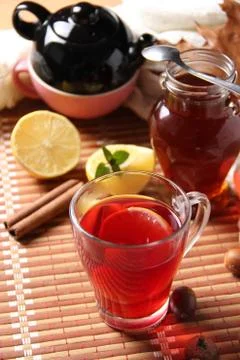 Tea with lemon Stockfoto's