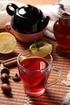 Tea with lemon Stock Photos