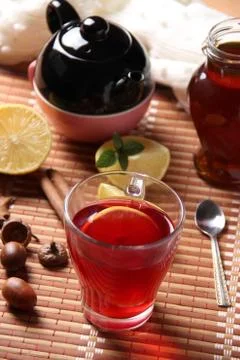 Tea with lemon Stockfoto's