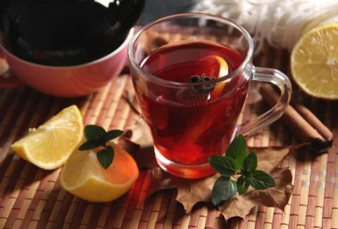 Tea with lemon Stock Photos