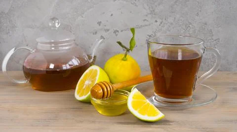 Tea with lemon Stock Photos