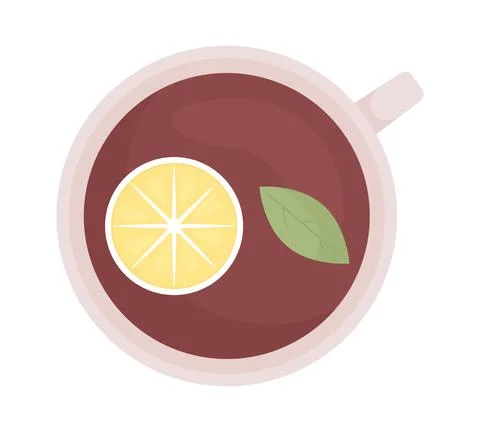 Tea with lemon semi flat color vector object Illustrazione stock
