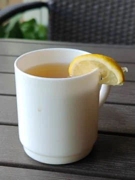 Tea with lemon on the table Stock Photos